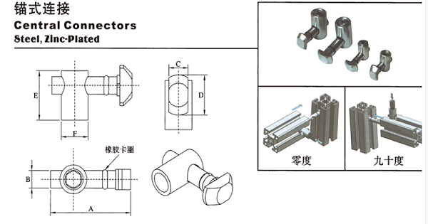 南京美诚铝业铝型材配件-工业铝型材配件锚式连接件